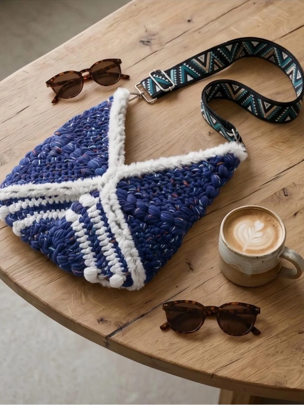 Handmade Crochet Market Bag | Boho Crossbody Tote | Unlined Artisan Shoulder Bag